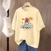 Nueva Camiseta de Algodón Puro para Mujer Verano 2026, Corte Holgado, Tallas Grandes, Adelgazante, Manga Corta, Top que Cubre el Vientre