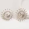 Pendientes de girasol plisados geométricos transfronterizos de Europa y Estados Unidos, pendientes de nicho de lujo ligeros, pendientes de moda de alta gama, joyería al por mayor