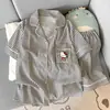 Novo Pijama Cardigan para Mulheres Verão Manga Curta Shorts Algodão Nuvem Estampa de Desenho Animado Conjunto Pijama para Meninas Roupas de Casa