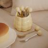 Nuevo traje de tenedor para fruta de perla de cerámica al viento crema, alto valor de color, letrero de fruta, decoración para el hogar, buen cilindro de almacenamiento al por mayor