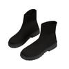 Botas de Cano Curto de Malha Respirável com Salto Grosso, Estilo Novo Outono e Inverno Europeu e Americano para Mulheres, Comércio Transfronteiriço, Tamanho Grande, Bico Redondo, Botas Meia Elásticas Desejo