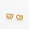 Nuevos Pendientes Brillantes con Letra 'O' de Diseño Propio para Mujer, Pendientes de Moda de Alta Gama, Accesorios de Estilo de Lujo Ligero Francés de Nicho