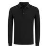 Camisa polo casual de solapa de manga larga de 210 g para hombre, clásica casual recta con solapa, camiseta con logo bordado personalizado