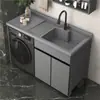 Gabinete para Lavadora de Balcón de Aluminio de Panal Compañero para Lavado a Mano Lavadora Balcón Alto y Bajo Tina de Lavandería Gabinete Integrado