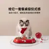 Comedero doble de acero inoxidable para perros con diseño de gato co-branded de Sanrio, comedero anti-derrames para perros pequeños y medianos, accesorios para comederos de perros