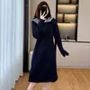 Vestido de Otoño/Invierno Transfronterizo con Temperamento Elegante Adelgazante con Diseño de Abrigo Sentido del Diseño Talla Grande Elegante Reductor de Edad Cuadros Patchwork