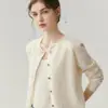 Estilo minimalista~Suéter cardigã de gola redonda 100% caxemira pura feminino solto malha simples cor sólida peça externa top