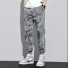 Calças Casuais de Verão Atacado Seda de Gelo Masculino Finas Respiráveis Versáteis Modernas Largas Joggers Camuflados Calças Cropped Masculinas