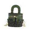 Bolsa Infantil Outono e Inverno Nova Estampa de Leopardo Mini Bolsa Saco Corrente de Menina de Alto Padrão Batom Bolsa Transversal Feminina Tendência