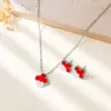 Set de Joyería de Trébol de Cuatro Hojas de Acero de Titanio Best-Seller Europeo y Americano, Joyería Versátil Popular de Lujo Ligero
