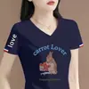 Camiseta de manga corta para mujer de comercio exterior transfronterizo, con excedente, corte holgado, talla grande, disimula el vientre y oculta la grasa, top adelgazante, camiseta básica