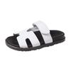 2024 Verão Novo Sandálias e Chinelos de Sola Grossa Comércio Exterior plus size Velcro de Uma Palavra Combinação de Cores Sapatos Casuais Femininos Que Combinam com Tudo