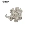 MR038 Anel Aberto Diário para Meninas com Design de Flor Ma Ying Dan Vibrante Conjunto Dourado e Prateado com Pequenos Zircônias Coloridos