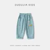 Ropa Infantil Dudu Pantalones de Algodón Puro para Niños 2026 Otoño Nuevos Pantalones Largos para Niños Atuendo de Otoño Pantalones Casuales para Niñas