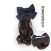 Peluca para niños cola de caballo media longitud cabello rizado cola de caballo lazo nudo cola de caballo lindo accesorios para el cabello de princesa accesorios para actuaciones cabello