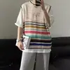 Suéter de Verano 2023 Diseño Rayado de Ganchillo Vintage Sin Mangas Camisa Base Casual para Hombre Chaleco