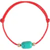 Pulseira do Ano do Cavalo Fio Vermelho Contas de Transferência Tao Turquesa Simples Fio Vermelho Tecida à Mão Ano do Zodíaco Pulseira Ajustável