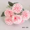 Simulação 6 cabeças crisântemo pompom buquê único pequeno ramo flor salão de casamento buquê transfronteiriço flor artificial arte floral cenário pastoral