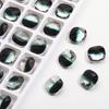 Degradado de color arcoíris turmalina cuadrada gorda diamante fondo puntiagudo color transparente turmalina vidrio accesorios para manicura ropa diy