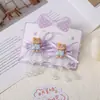 Pinza para el pelo con lazo de cinta con cuentas transparentes y borlas, pasador infantil, accesorio de dibujos animados, pinza linda, nuevo accesorio para el pelo estilo vintage