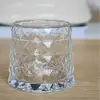 Estilo ins alto diamante folha diamante quadrado copo de suco criativo extração a frio café latte vidro água com gás chá de leite bebida gelada