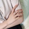Anillo Abierto de Conejo Ojo de Gato Galvanizado en Oro Real Moda Coreana Diseño de Anillo para Dedo Índice Estilo Frío Anillo Simple Anillo de Cola