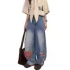 Jeans de mujer transfronterizos estilo American high street, pantalones de trabajo pesado con patchwork, pantalones casuales de pierna ancha con caída lavados vintage, modernos