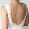 Corrente para Costas com Franjas de Pérolas em Camadas para Novo Produto Transfronteiriço Moda Europeia e Americana Corrente Corporal para Noiva Casamento Corrente Corporal Feminina