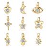 Mariposa Bebé Elefante Ojos Cobre Zircón Accesorios de Joyería DIY Estrella Luna Palma Pie Collar Pulsera Colgante Pequeño