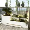Caja de flores iluminada de estilo minimalista italiano de múltiples niveles con forma de escalón, macetero rectangular para balcón exterior, maceta de pie, personalizable