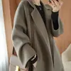 Nuevo Abrigo de Lana Otoño/Invierno 2026 para Mujer Talla Grande Largo Por Encima de la Rodilla Ceñido con Cinturón Holgado Talla Grande Adelgazante Ropa de Abrigo de Alta Gama Moderna