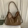 Nova Bolsa de Grande Capacidade para o Inverno 2026, Bolsa de Ombro Transversal Casual da Moda, Texturizada, Estilo Simples e Moderno para Mulheres