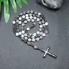Amazonas Piedra Natural Colgante de Cruz Collar Piedra Ojo de Tigre Cruz Vesícula Biliar de Hierro Rosario para Hombres Collar Venta al por Mayor