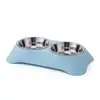 Plástico PET Tigela Dupla Grande Capacidade Tigela para Cachorro Cachorro Gato Conjunto de Comida Gato e Cachorro Plástico Tigela Dupla Bacia para Cachorro Bacia de Gato Atacado