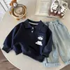 Sudadera para Niños Nueva 2026 Infantil Dibujos Animados Cachorro POLO Manga Larga Linda Bebé Versátil Top Solapa Color Sólido