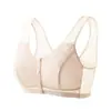 Sujetador para Mujeres de Mediana Edad y Mayores 2025, Broche Frontal, Sin Aro de Acero, Algodón Puro, Talla Grande, con Almohadillas en el Pecho, Copa Completa, Transpirable y Delgado