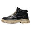 Sapatos Masculinos de Cano Alto, Estilo Britânico Retrô de Outono, Sapatos Casuais de Couro Masculinos, Botas Impermeáveis de Cano Médio para Esportes, Solado Grosso, Botas de Trabalho