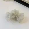 Pinza para el Cabello con Lazo Estampado Degradado de Gasa Nebulosa 7 cm Exquisita Pinza Tiburón para Media Recogida Accesorio para el Cabello de Moda Estilo Coreano Pasador para Mujeres