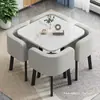 Mesa de negociación de oficina sencilla y combinación de silla, creativa, para reuniones, tienda de té con leche, recepción de ocio, mesa redonda pequeña, mesa de comedor