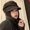 Boina plisada estilo japonés Yamamoto para mujer 2025 Otoño e Invierno Adelgazante Sombrero de hiedra Circunferencia de cabeza grande Versátil Sombrero de artista