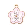 Pendente de Flor de Cerejeira Fresco e Simples em Liga de Zinco Esmaltada Acessórios para Joias DIY Materiais para Decoração de Colar Pulseira Chaveiro