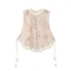 2026 Estilo Chino Elegante Bordado Pesado Rosa Nuevo Estilo Chino Borla Lentejuela Chaleco y Falda Conjunto de Dos Piezas para Mujer N3068
