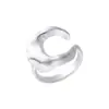 Anillo Exquisito de Gama Alta para Mujer, Anillo Abierto de Luna Creciente y Sol Mate Escarchado, Anillo Fresco Estilo Ins para Dedo Índice