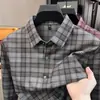 Camisa de manga larga para hombre directa de fábrica, camisa de mezcla de cachemira, camisa de cuello para hombre de lujo ligero casual de negocios, ropa de otoño para hombre