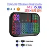 M2 Projetor de Set-Top Box Inteligente com Luz Colorida Controle Remoto para Computador TV Teclado e Mouse Sem Fio de Duplo Modo 2.4G+Bluetooth com Roda