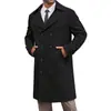 2026 Outono e Inverno Transfronteiriço Novo Casaco Trench Coat Masculino Estilo Europeu e Americano Casaco de Lã Masculino Casaco de Lã Masculino de Comprimento Médio de Botão Duplo