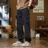 Calça Cargo Tendência Estilo Americano para Homens, Calças Longas Largas Retas Soltas para Primavera e Verão, Calças Longas Casuais Esportivas Frescas Tendência 2024
