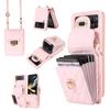 Funda de Cuero Adecuada para Teléfono Móvil Samsung Z Flip6 Z Flip8 Pequeña Estilo Chanel Acolchada Cartera Plegable tipo Acordeón Estuche para Tarjetas Cruzado