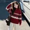 Suéter de punto para niña con media cremallera y estampado de corazones, nueva colección otoño 2026, top de punto elegante y holgado para niños mayores