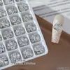 Bisel sin bisel de circonita terminado en bolas de diamante apiladas para decoración de uñas, dulces de roca de huevo de paloma cuadrado grueso brillante decoraciones de uñas